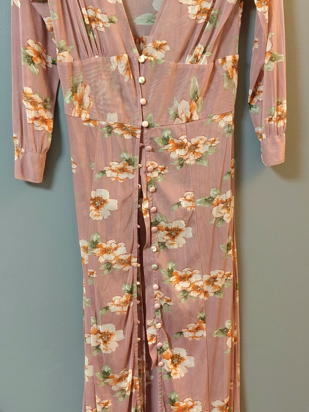 Floral Button-Front Maxi Dress - Pink